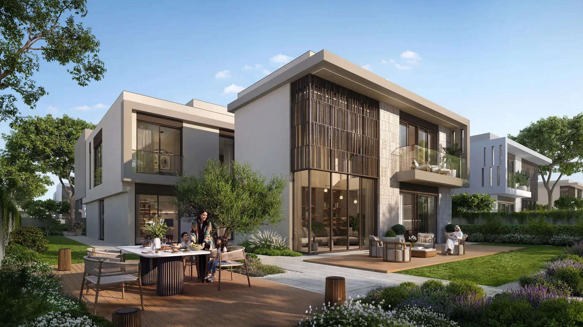 Talay at Marsa Al Saadiyat — villa with garden and dining area, floor-to-ceiling glazing, Saadiyat Island
